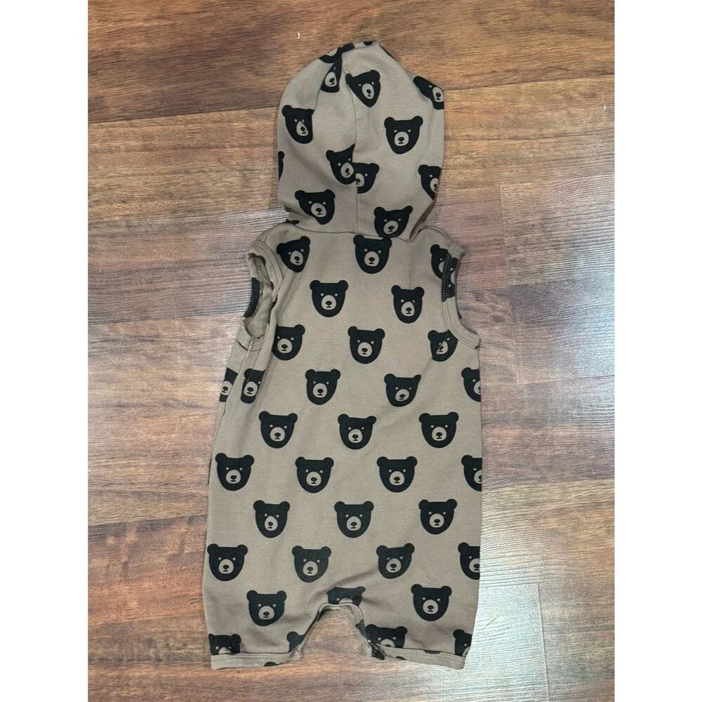 Little One Shop - Brown Bear Hooded Short Romper